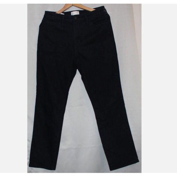 Black Jeans Universal Threads Denim Pants Sz 8 High Rise Straight Leg Front Zip - Picture 1 of 6
